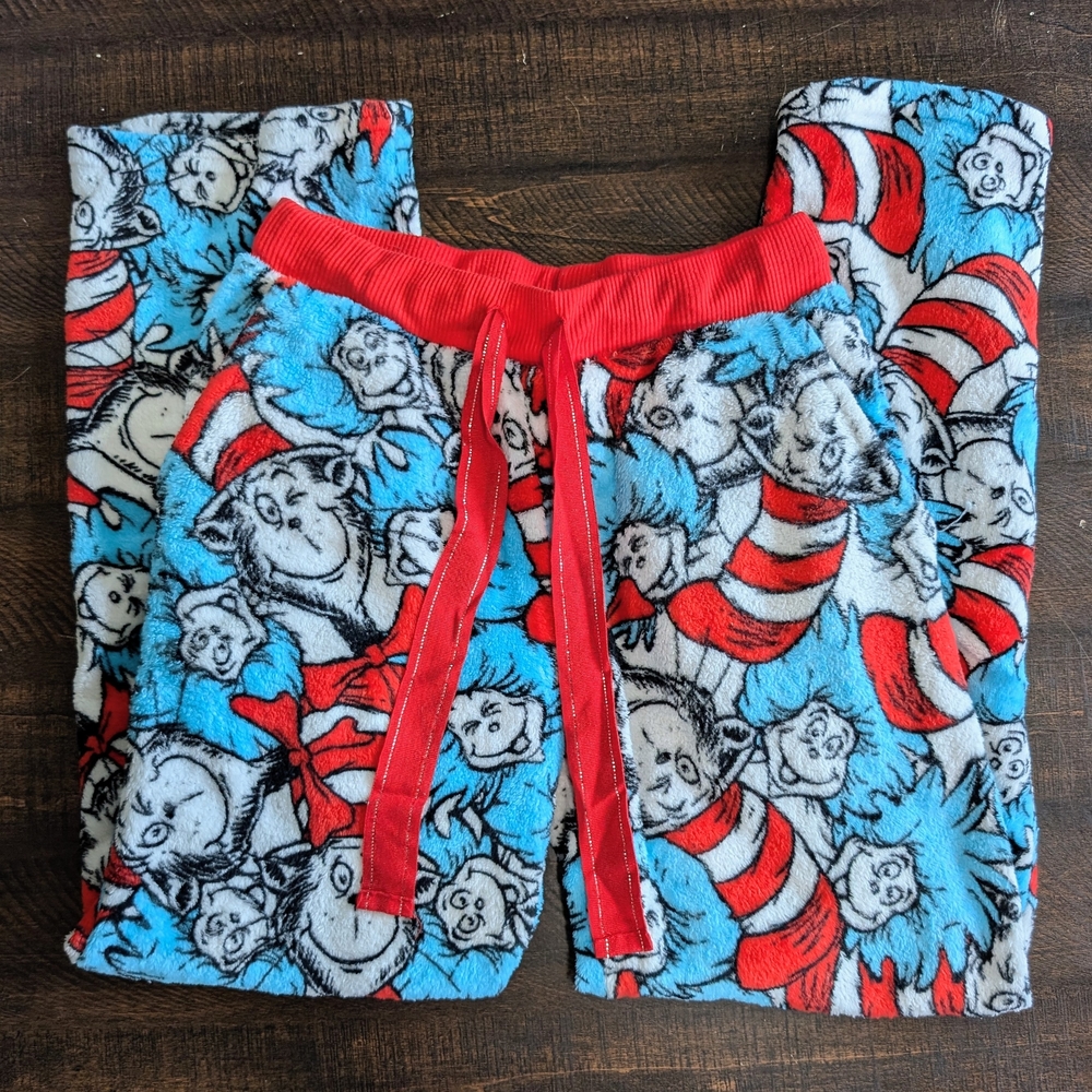 Fleece Cat In The Hat Pajama Pants